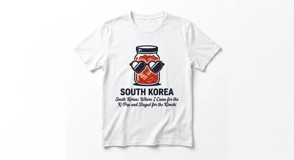 South Korea Graphic T-Shirt: K-Pop & Kimchi Lovers Tee | Fun Travel Souvenir