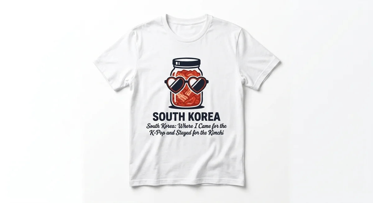 South Korea Graphic T-Shirt: K-Pop & Kimchi Lovers Tee | Fun Travel Souvenir