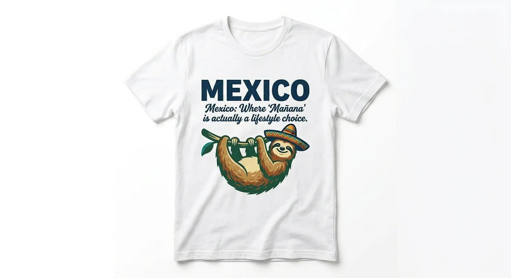 Mexico Sloth Sombrero T-Shirt – The Ultimate "Mañana" Lifestyle Souvenir Tee