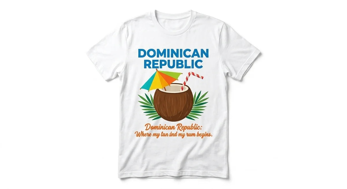 Dominican Republic Vacation T-Shirt | "Tan Lines & Rum Times" Graphic Tee | Unisex Tropical Souvenir Shirt