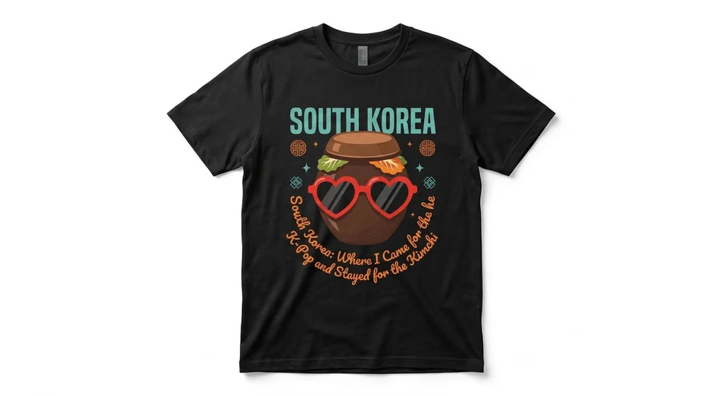 South Korea Graphic T-Shirt: K-Pop & Kimchi Lovers Tee | Fun Travel Souvenir