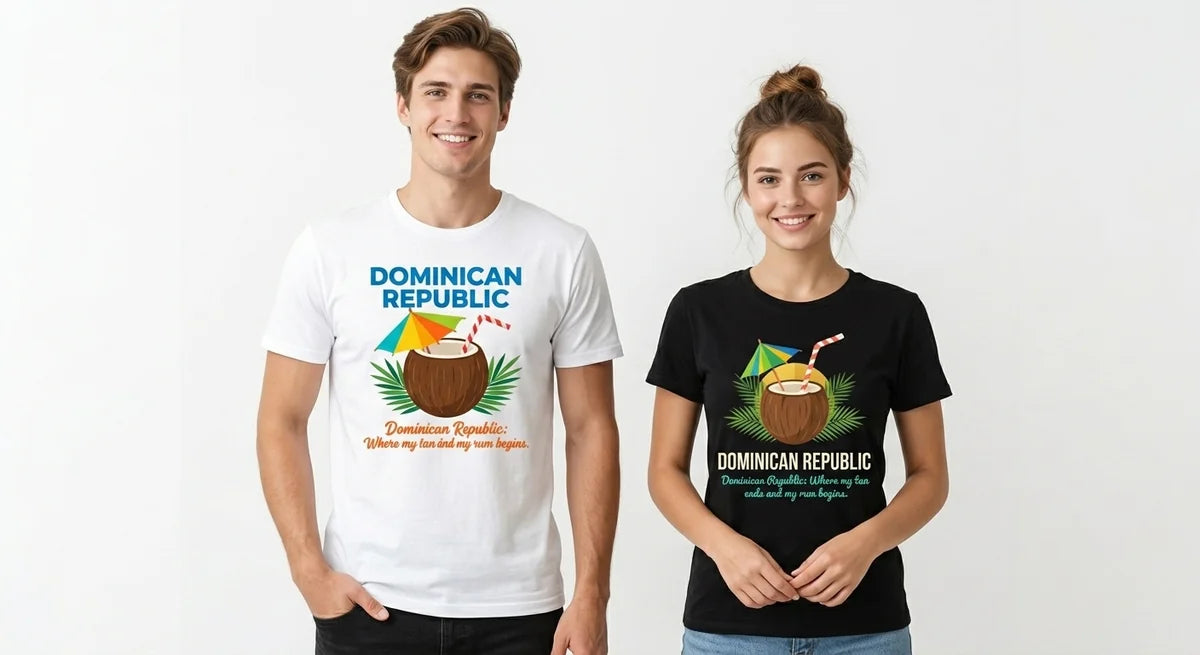 Dominican Republic Vacation T-Shirt | "Tan Lines & Rum Times" Graphic Tee | Unisex Tropical Souvenir Shirt