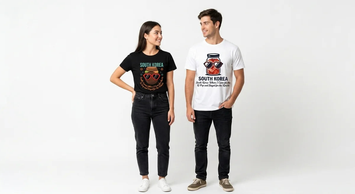 South Korea Graphic T-Shirt: K-Pop & Kimchi Lovers Tee | Fun Travel Souvenir