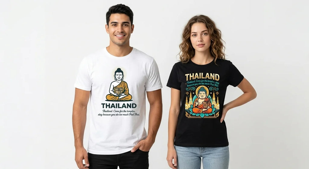 Thailand Travel Souvenir T-Shirt | "Stayed for the Pad Thai" Funny Graphic Tee | Unisex Bangkok Vacation Gift