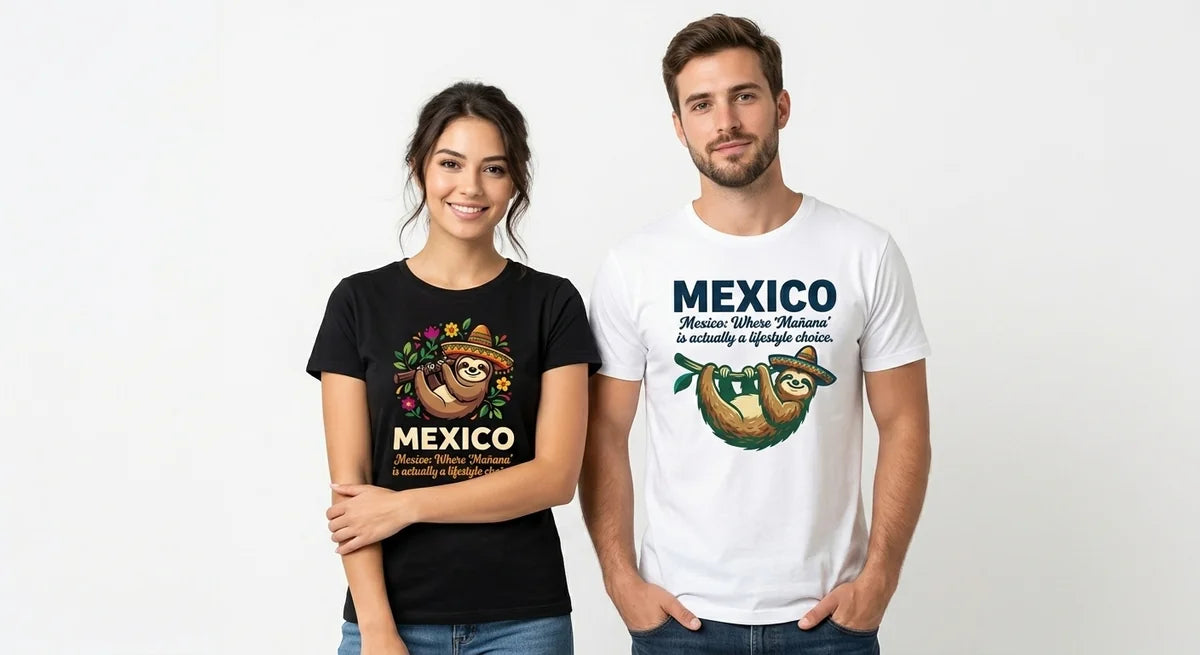 Mexico Sloth Sombrero T-Shirt – The Ultimate "Mañana" Lifestyle Souvenir Tee