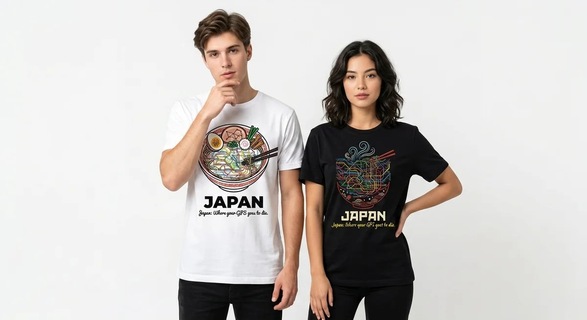 The "Ramen-Map" Tee: Tokyo Subway Chaos Souvenir Shirt – Japan Travel Gift