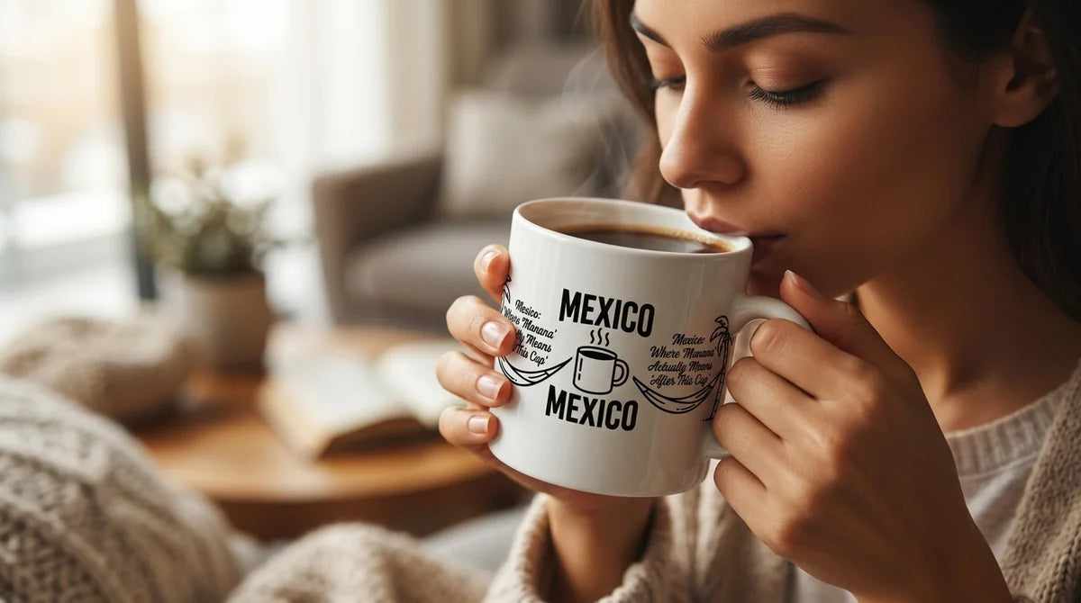 Mexico Vacation Coffee Mug – Funny ‘Mañana’ Travel Souvenir – 11oz Ceramic Gift for Coffee Lovers
