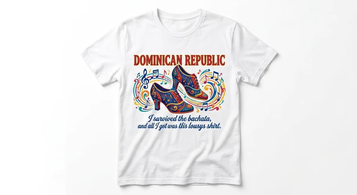 Dominican Republic Souvenir T-Shirt | I Survived The Bachata | Funny Caribbean Vacation Tee