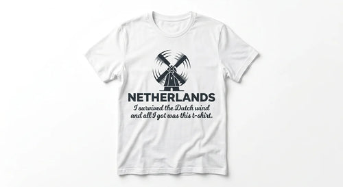 "I Survived The Dutch Wind" T-Shirt | Funny Netherlands Souvenir Tee | Premium Cotton Travel Keepsake