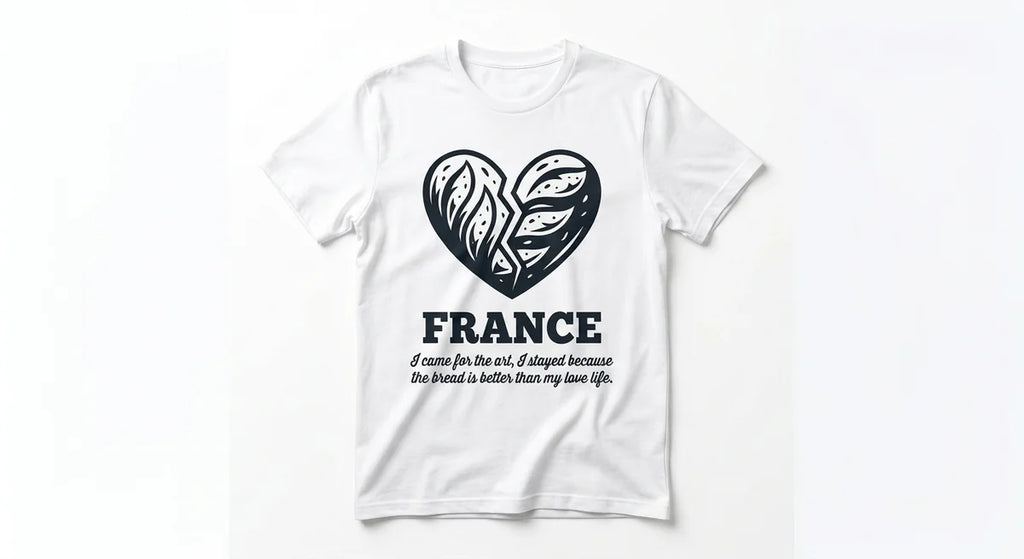 The "Bread Over Bae" France Souvenir T-Shirt | Funny French Graphic Tee | Unique Paris Vacation Keepsake