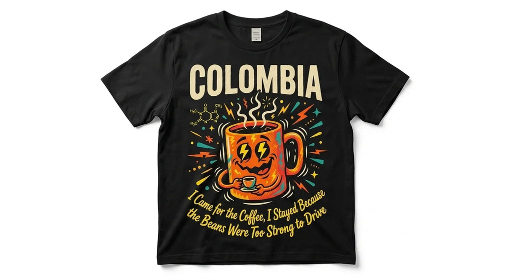 Colombia Coffee Lover T-Shirt | "Too Strong to Drive" Funny Travel Tee | Premium Cotton Souvenir Shirt
