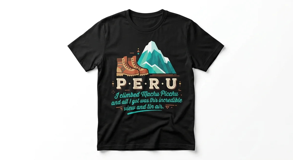 Unisex Peru Souvenir T-Shirt | Machu Picchu Hiking Graphic Tee | Adventure Travel Shirt