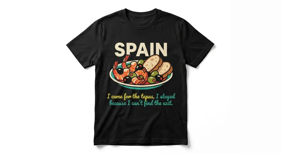 I Came For The Tapas Unisex Cotton Tee | Funny Spain Souvenir Tee | Travel Humor Shirt