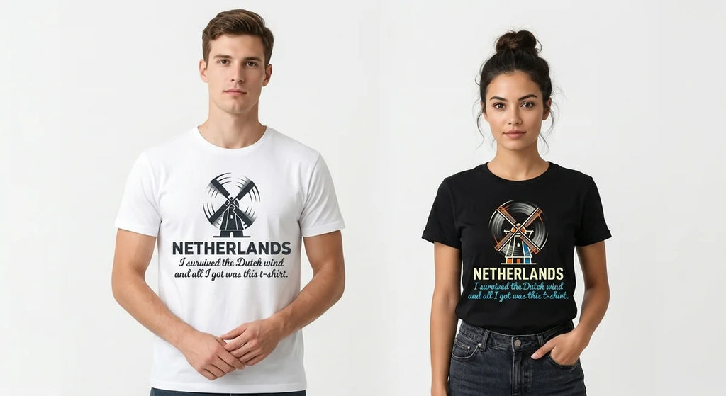 "I Survived The Dutch Wind" T-Shirt | Funny Netherlands Souvenir Tee | Premium Cotton Travel Keepsake