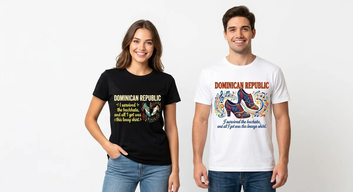 Dominican Republic Souvenir T-Shirt | I Survived The Bachata | Funny Caribbean Vacation Tee