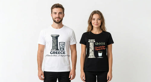 "I Came for the Ruins, I Stayed for the Ouzo" Greece Souvenir T-Shirt – Premium Cotton Funny Travel Tee