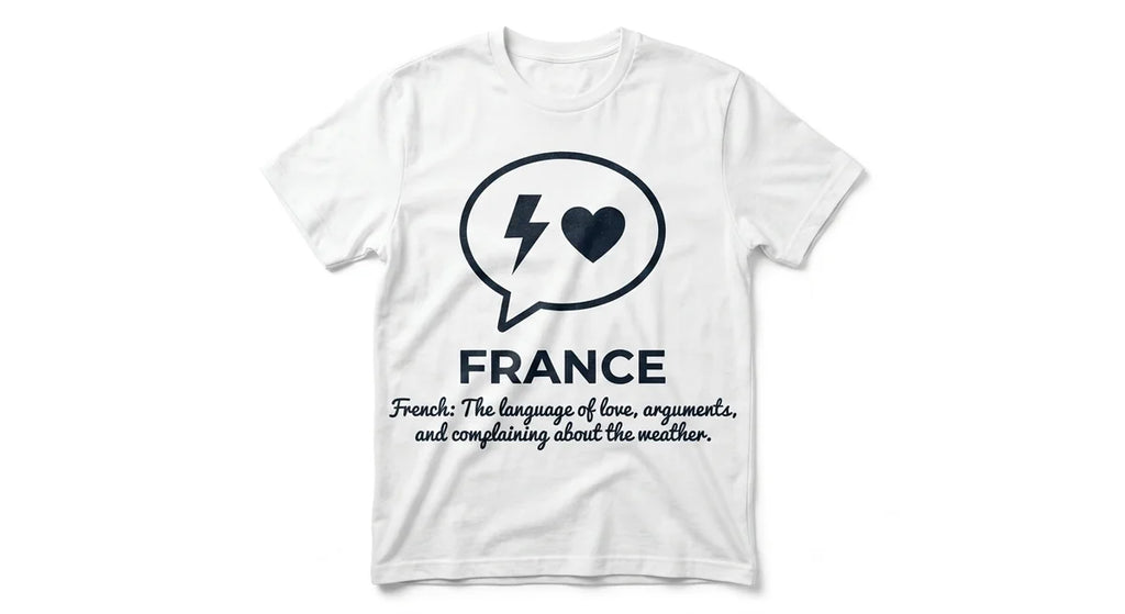 "The French Mood" Unisex Graphic T-Shirt | Funny France Souvenir Tee | Language of Love & Complaints