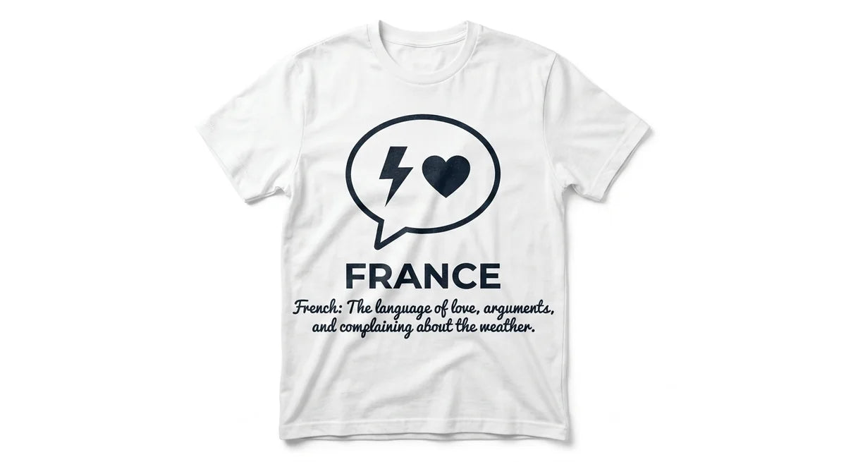"The French Mood" Unisex Graphic T-Shirt | Funny France Souvenir Tee | Language of Love & Complaints