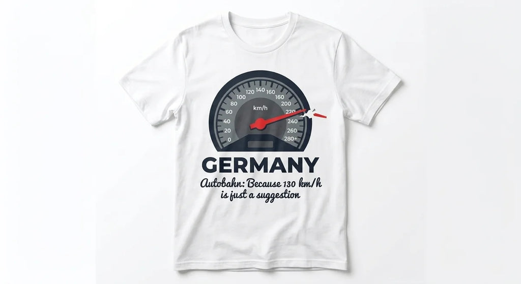 Germany Autobahn Speed Demon T-Shirt – Funny German Travel Souvenir Tee