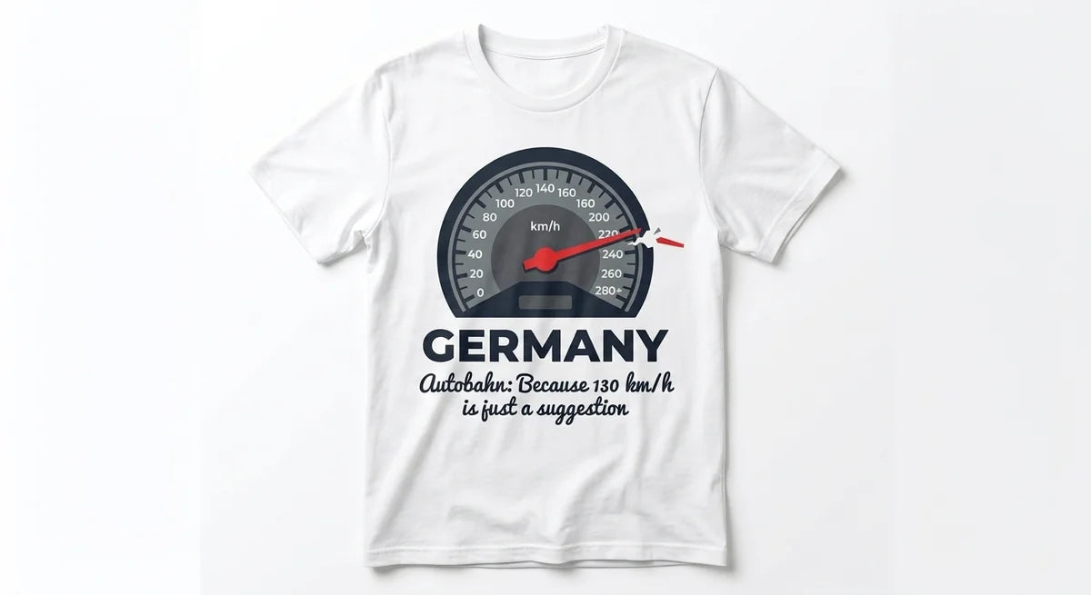 Germany Autobahn Speed Demon T-Shirt – Funny German Travel Souvenir Tee
