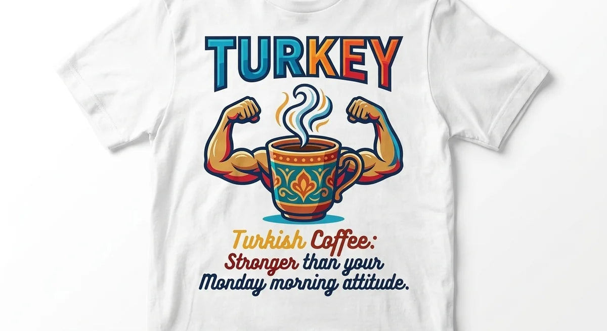 Turkish Coffee Stronger Than Your Monday Attitude Graphic T-Shirt | Premium Cotton Funny Souvenir Tee