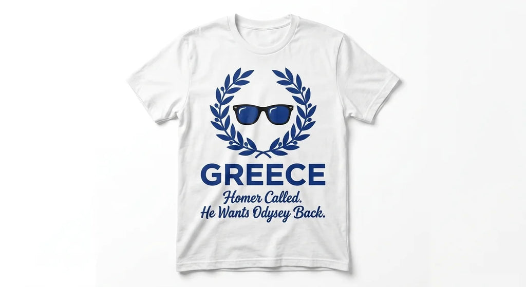 The "Homer’s Odyssey" Graphic T-Shirt | Premium Cotton Greece Souvenir Tee