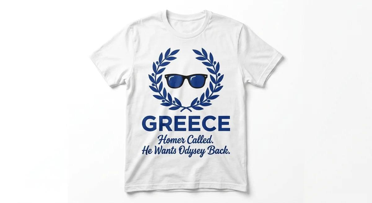 The "Homer’s Odyssey" Graphic T-Shirt | Premium Cotton Greece Souvenir Tee