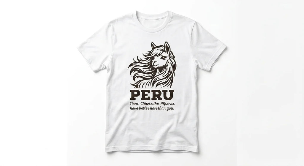 Peru Souvenir T-Shirt | "Alpacas Have Better Hair" Graphic Tee | Unisex Peruvian Apparel