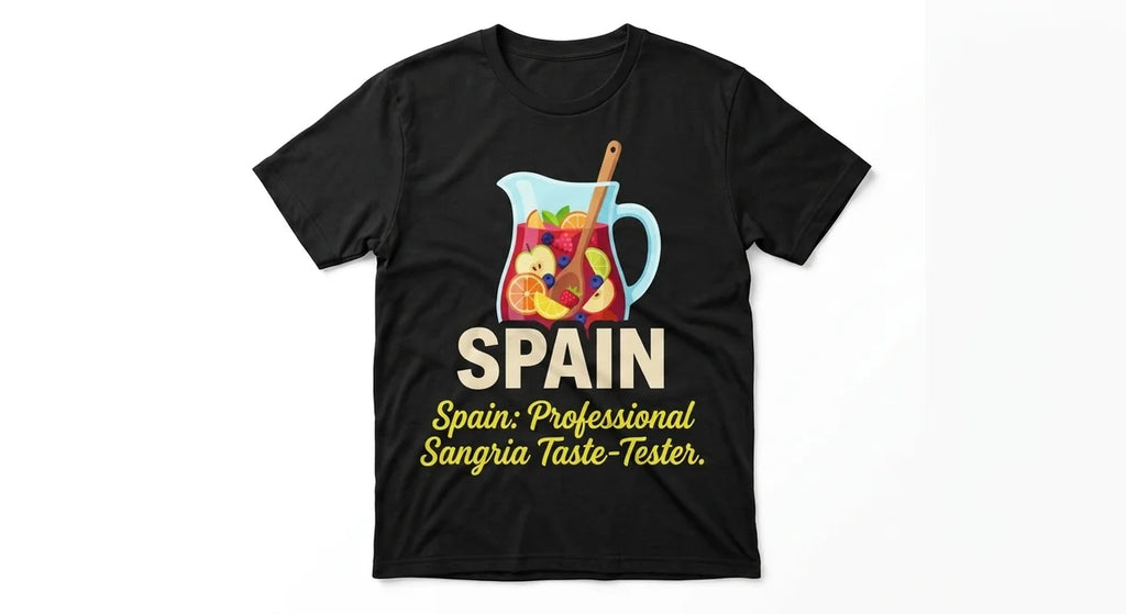 Spain Professional Sangria Taste-Tester T-Shirt | Funny Vacation Souvenir Tee | Premium Cotton Graphic Top