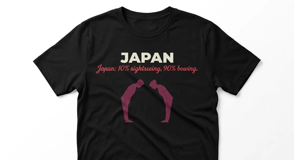 Japan Bowing T-Shirt – Funny Travel Souvenir – 90% Bowing, 10% Sightseeing Tee