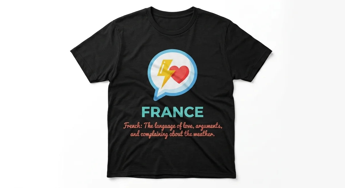 "The French Mood" Unisex Graphic T-Shirt | Funny France Souvenir Tee | Language of Love & Complaints