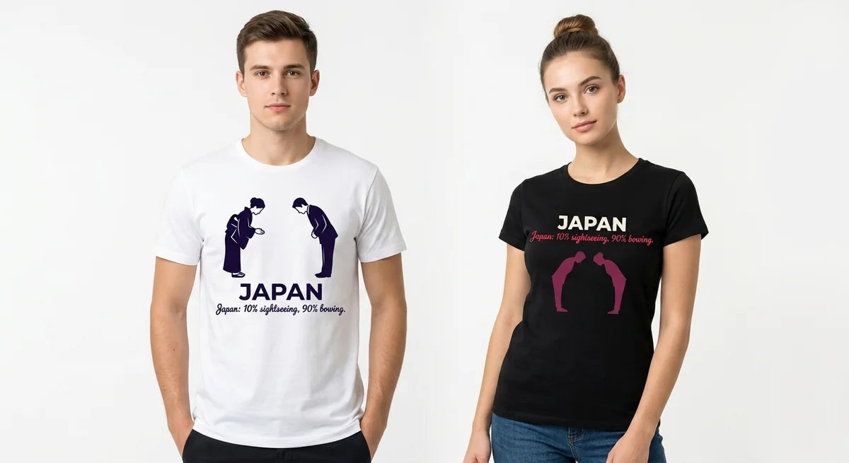 Japan Bowing T-Shirt – Funny Travel Souvenir – 90% Bowing, 10% Sightseeing Tee
