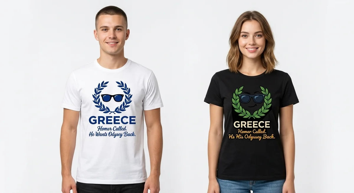 The "Homer’s Odyssey" Graphic T-Shirt | Premium Cotton Greece Souvenir Tee