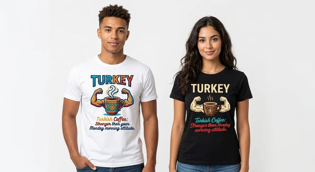 Turkish Coffee Stronger Than Your Monday Attitude Graphic T-Shirt | Premium Cotton Funny Souvenir Tee