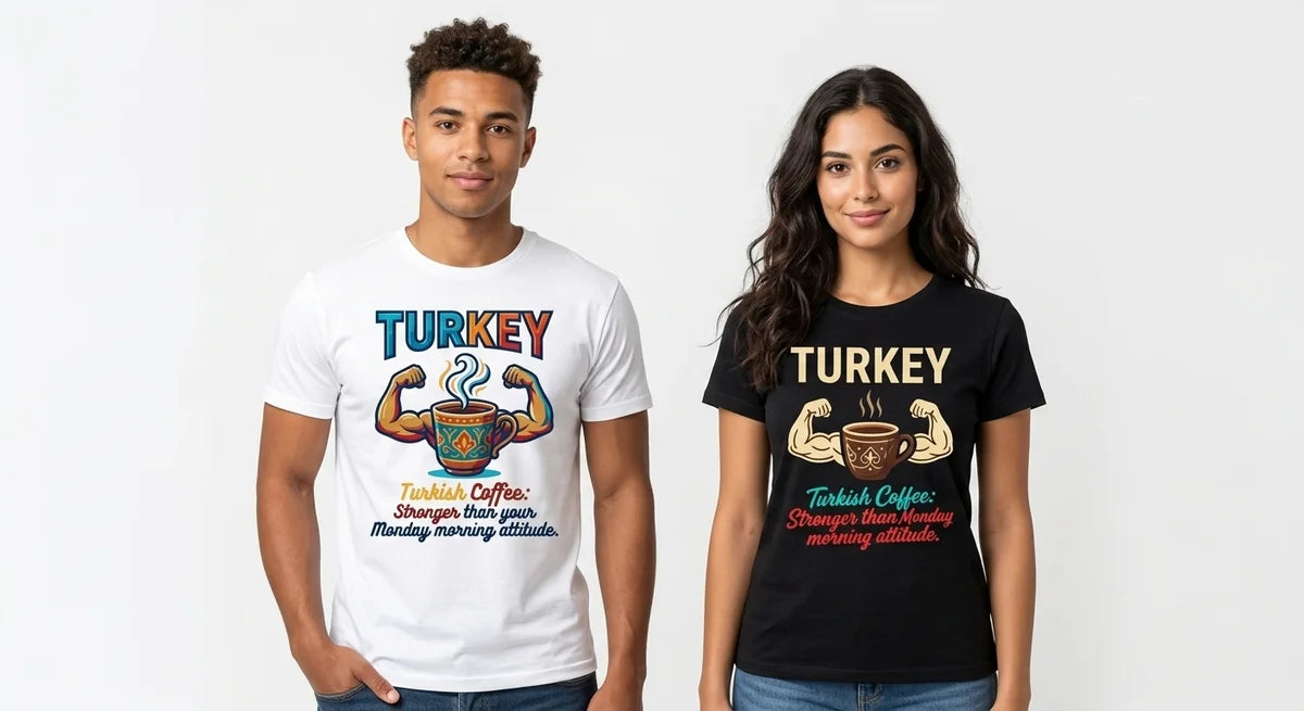 Turkish Coffee Stronger Than Your Monday Attitude Graphic T-Shirt | Premium Cotton Funny Souvenir Tee