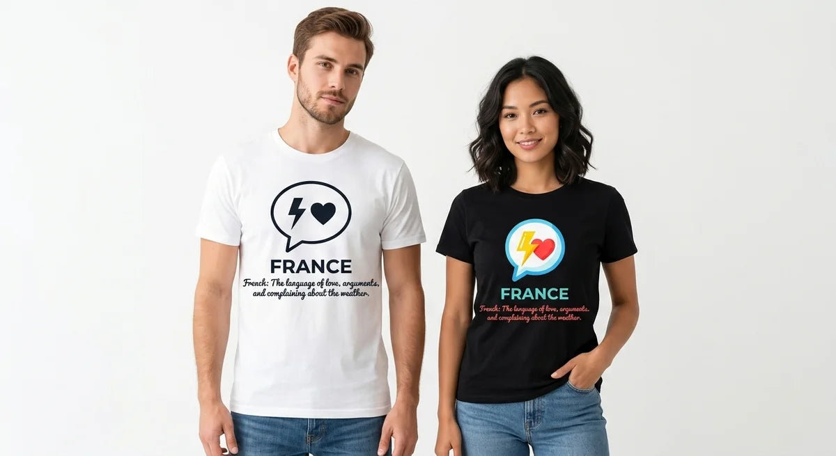 "The French Mood" Unisex Graphic T-Shirt | Funny France Souvenir Tee | Language of Love & Complaints