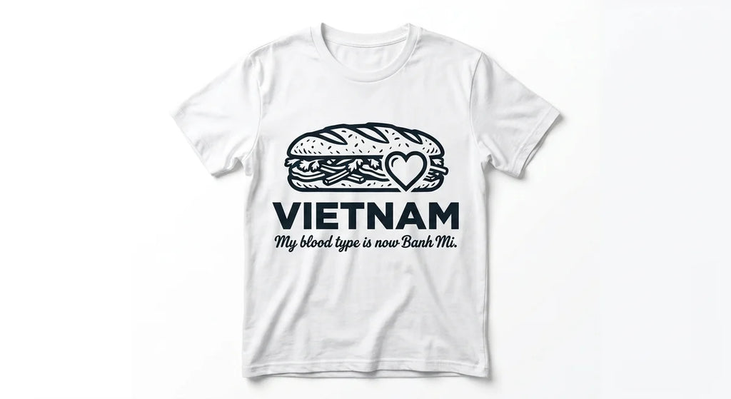 Vietnam Souvenir T-Shirt: "My Blood Type is Banh Mi" – Funny Foodie Graphic Tee