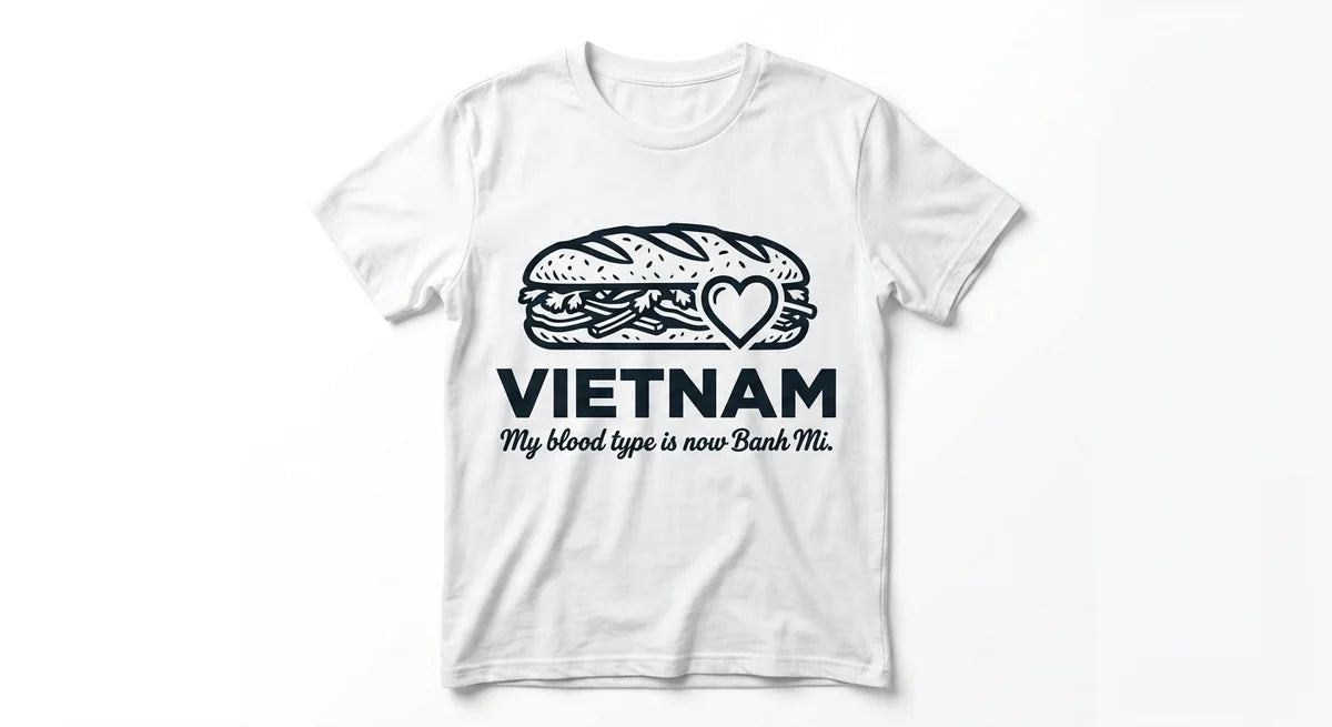Vietnam Souvenir T-Shirt: "My Blood Type is Banh Mi" – Funny Foodie Graphic Tee
