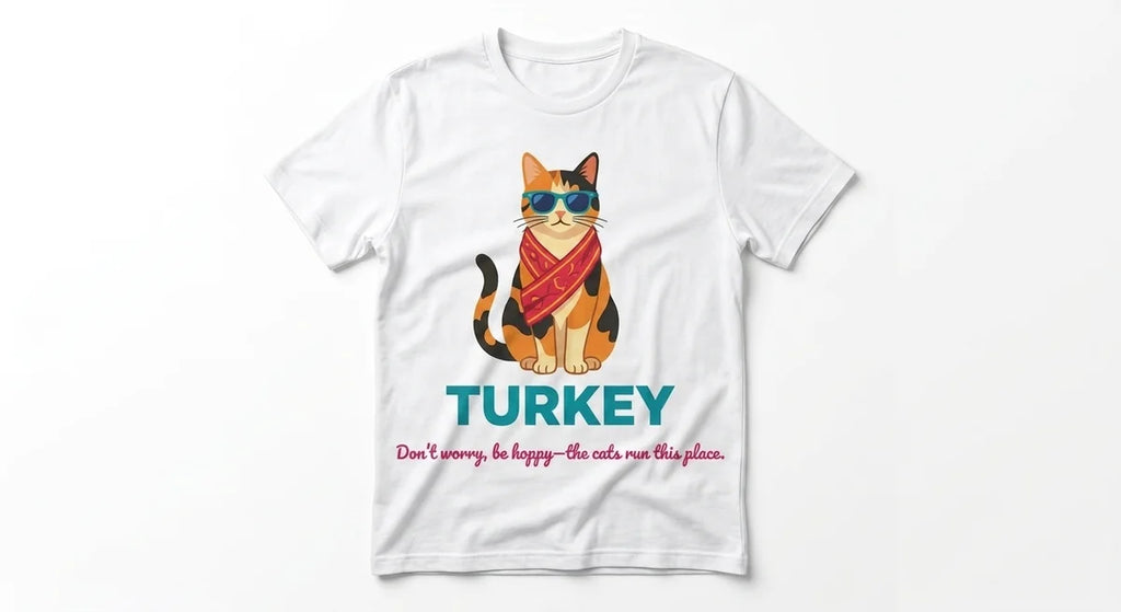 Istanbul Cat Boss T-Shirt | Funny Turkey Souvenir Tee | Regal Feline Streetwear