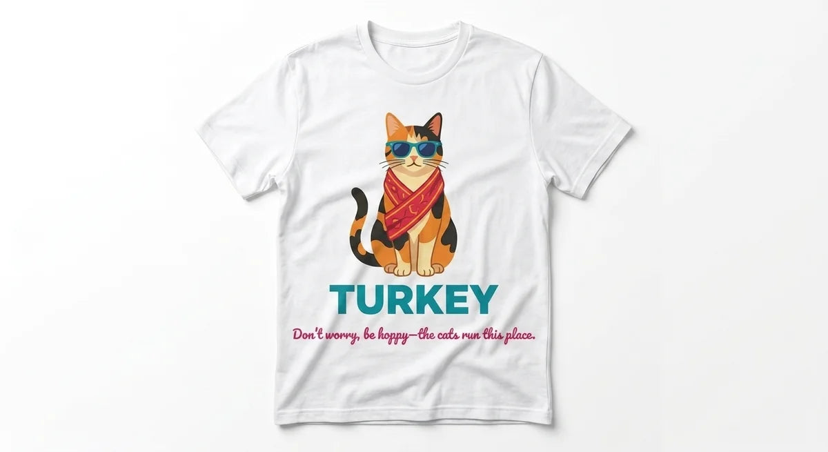 Istanbul Cat Boss T-Shirt | Funny Turkey Souvenir Tee | Regal Feline Streetwear