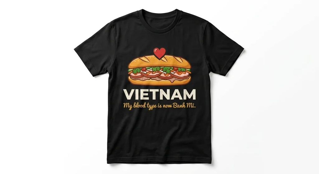 Vietnam Souvenir T-Shirt: "My Blood Type is Banh Mi" – Funny Foodie Graphic Tee