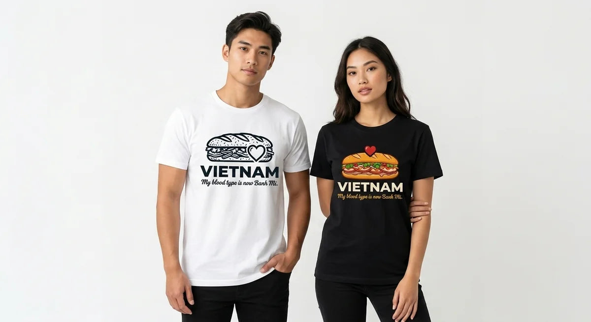 Vietnam Souvenir T-Shirt: "My Blood Type is Banh Mi" – Funny Foodie Graphic Tee