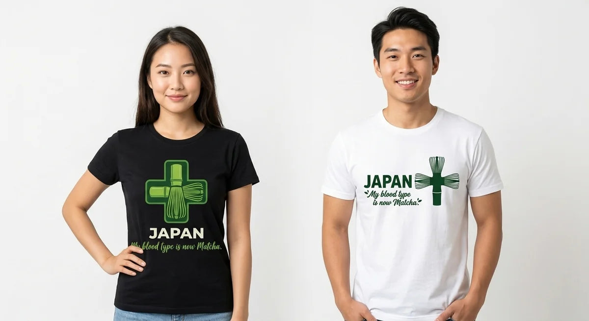 Matcha Addict T-Shirt: Japan Souvenir Tee – Funny Green Tea Medical Cross Design