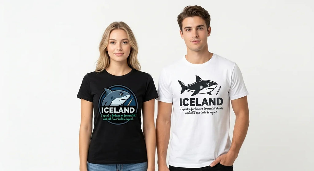 Iceland Souvenir T-Shirt | "I Spent a Fortune on Fermented Shark" Funny Graphic Tee | Premium Cotton Iceland Travel Gift