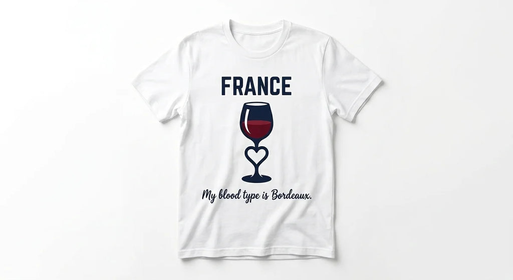 "My Blood Type Is Bordeaux" France Souvenir T-Shirt | Premium Wine-Lover Graphic Tee