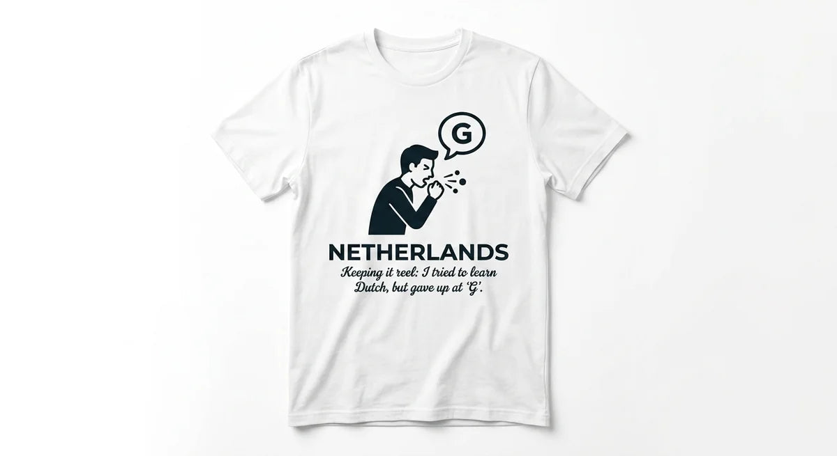 "Keeping it Reel" Funny Netherlands Souvenir T-Shirt – The Dutch Language Struggle Tee
