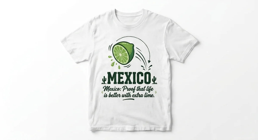 Mexico Lime Backflip T-Shirt | Funny Travel Souvenir Graphic Tee | 100% Cotton Vacation Apparel