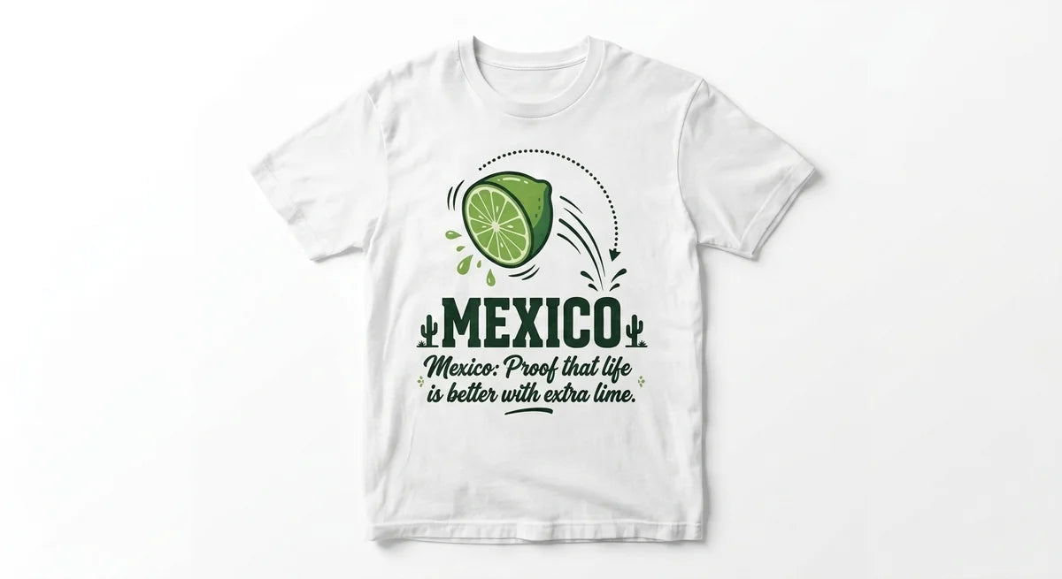 Mexico Lime Backflip T-Shirt | Funny Travel Souvenir Graphic Tee | 100% Cotton Vacation Apparel