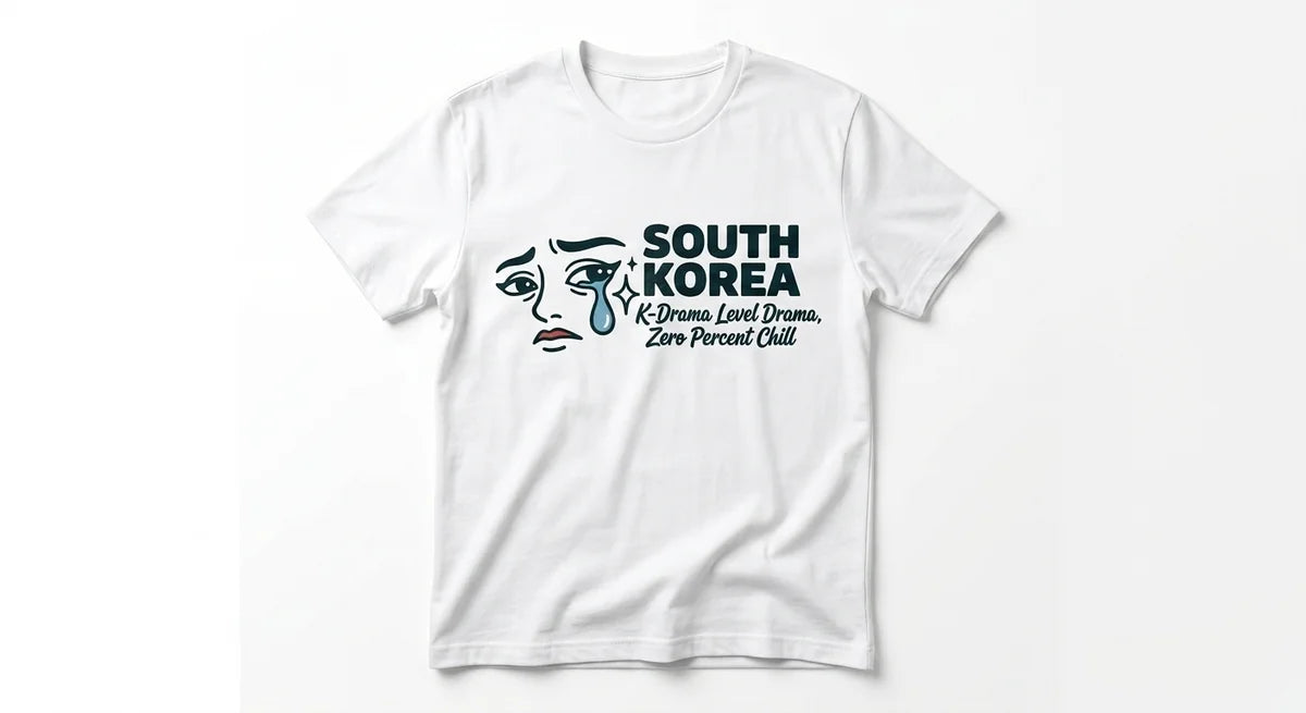 "K-Drama Level Drama" Graphic T-Shirt | Funny South Korea Souvenir Tee | Unisex Cotton Casual Wear