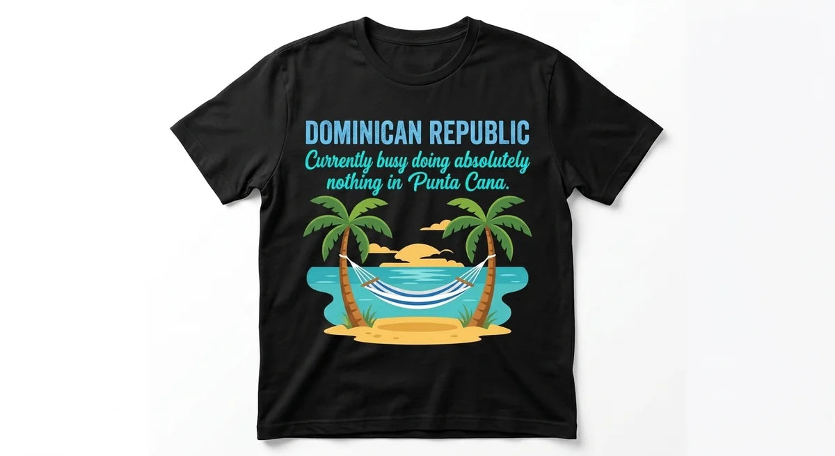 Punta Cana Vacation T-Shirt | "Busy Doing Absolutely Nothing" Funny Graphic Tee | Dominican Republic Souvenir | Unisex Cotton Beach Shirt
